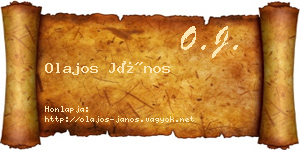 Olajos János névjegykártya