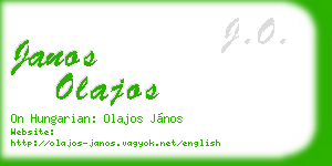 janos olajos business card